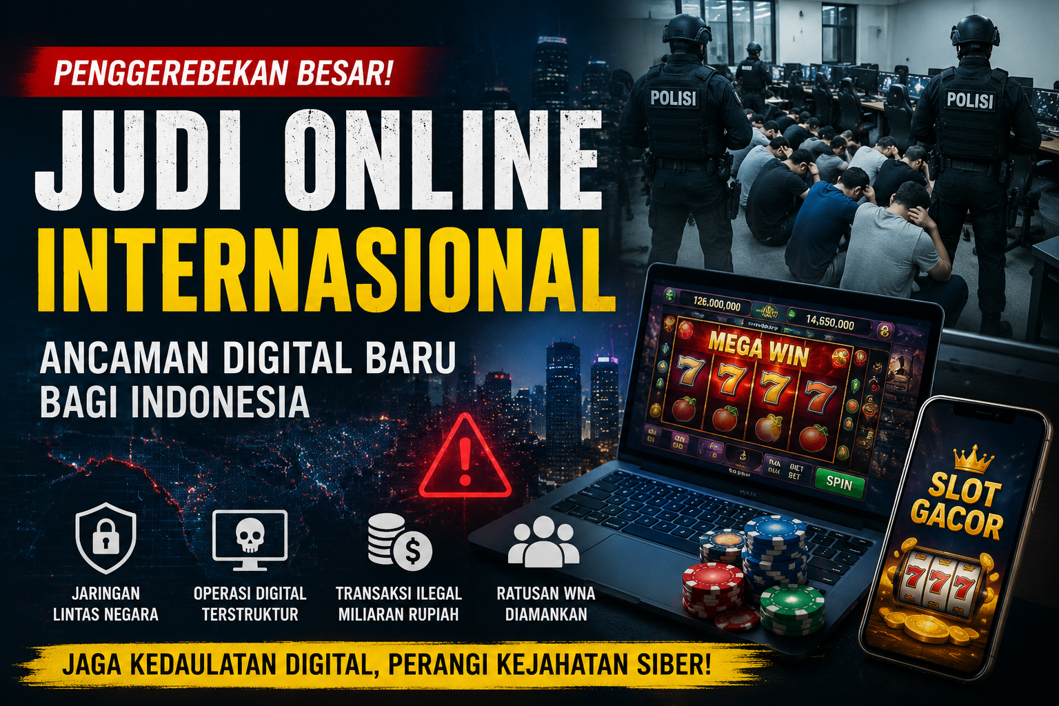 Penggerebekan Jaringan Judi Online Internasional Jadi Alarm Ancaman Digital Baru di Indonesia